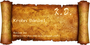 Krohn Dániel névjegykártya